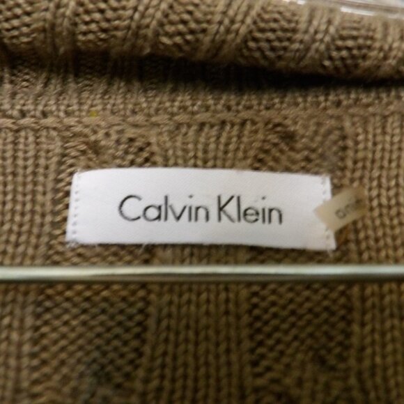 Calvin Klein Cowl Neck Cable Knit Sweater Dress Sz M - Picture 4 of 5